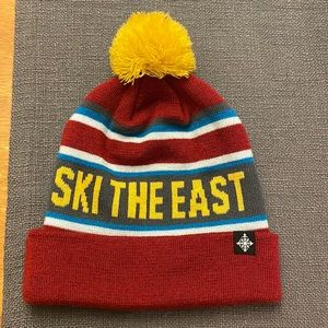 Ski The East pom pom beanie